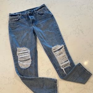AFRM - Luisa - Button Fly, Skinny Leg Distressed Jeans Sz 25
